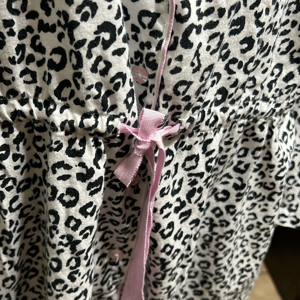 Victoria’s Secret Leopard Gown/Robe with Drawstring, Pink Accents, Cotton, Large - Picture 5 of 12